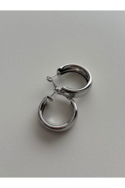 shop Silver Thick Hoop Earrings 3 cm