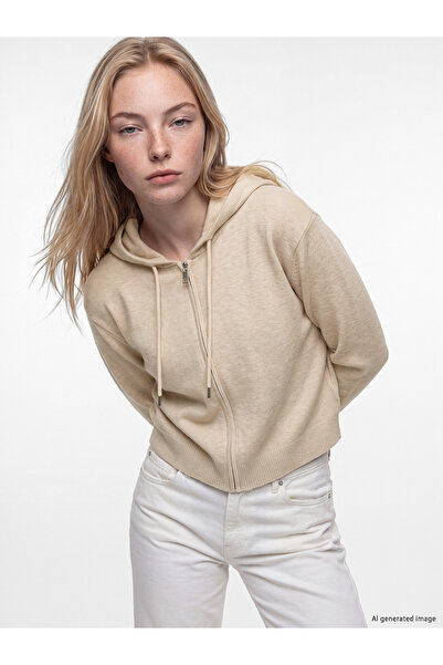 LC Waikiki Hooded Zippered Women's Knitwear Cardigan