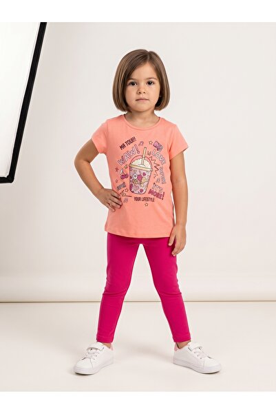 KİAGU Children's Set Character Printed Crew Neck Short Sleeve T-Shirt Legging...
