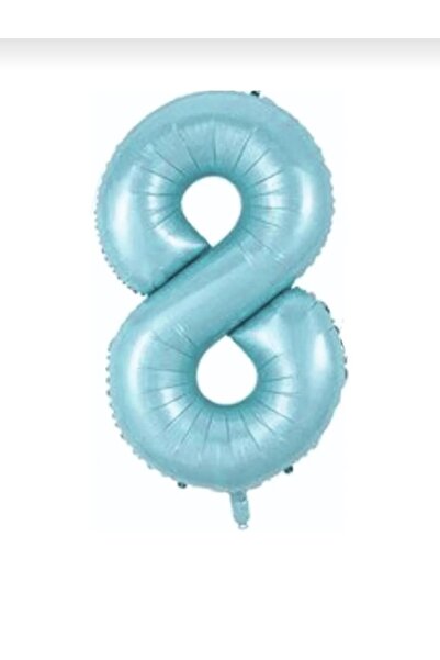 Folyo Balon 8 Rakamı Helyum Balon 76cm Mavi Renk - 8 Yaş Balonu - Doğum Günü Süsü