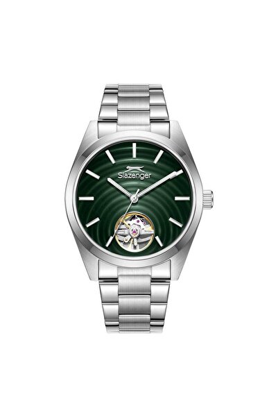 Slazenger Sl.09.2625.1.390 Automatic Steel Grey Green Dial 10 Atm 42 mm Men's...