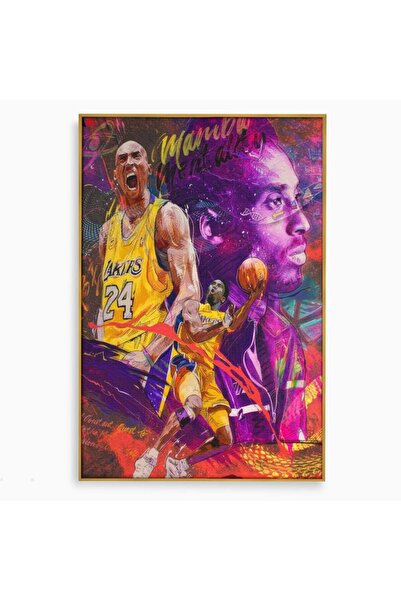 Luxcanva Tablou Canvas Kobe Bryant 70x100 cm cu Rama Auriu Living Baschetbali...