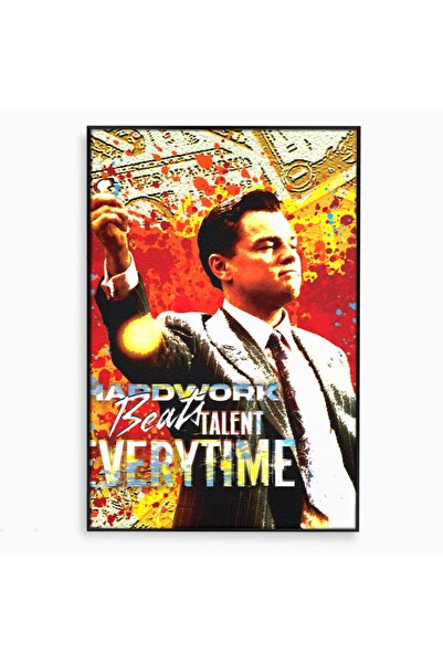 Luxcanva Tablou Canvas Wall Street 40x60 cm cu Rama Negru Decorativ Film Amer...