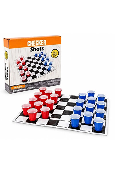 Epilons 32 Shot Checkers Game Set with Glass Cup Alk5347