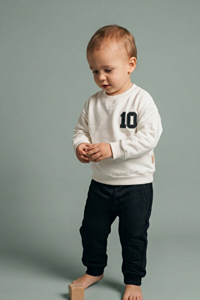 zumino Baby Boy 10 College Printed Crew Neck Sweatshirt Set