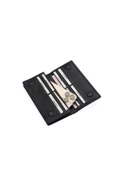 Westpolo Unisex Genuine Leather Long Wallet with Phone Compartment, Magnetic Cover, Hand Portfolio