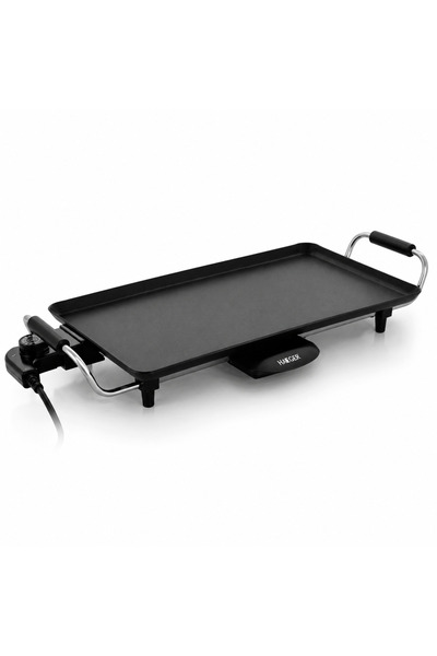 HAEGER Grătar electric cu plită de gătit, Dimensiuni 460x260mm, Putere 2000W, Termostat reglabil pe 5 trepte, Plite antiaderente, Negru