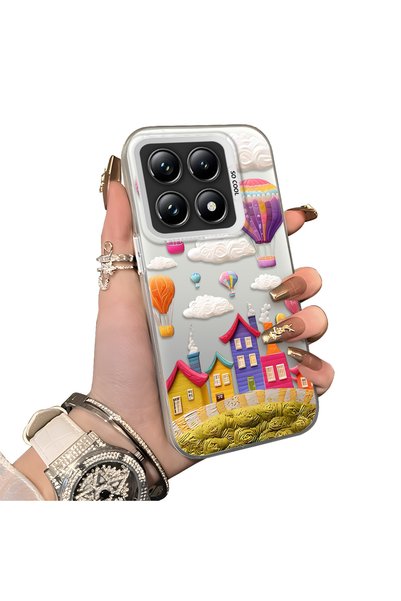 Hontinga Mi 14t Pro 5g Compatible Silicone Edge Hard Back Case Balloon Patter...