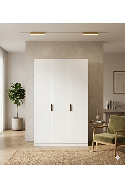 Dian Mobilya 3 Kapaklı 120 cm Genişlik 52 cm Derinlik Gardrop Beyaz