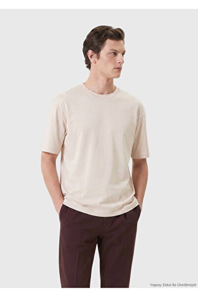 Ramsey Ecru Plain 100% Cotton T-Shirt