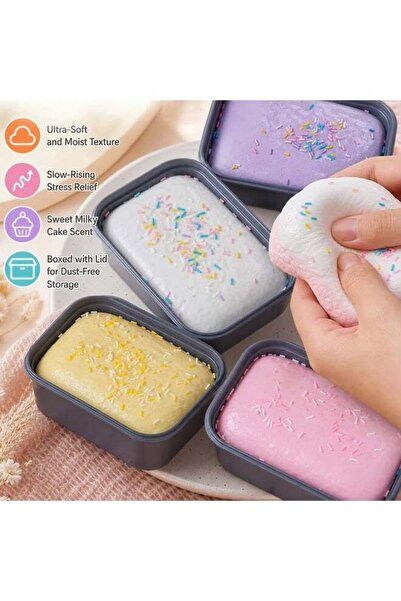 BlueFire 2026 Trending Super Soft Slow-Rising Cake Squishy Toy – Realistic Moist Milk & Taro PU Foam Stress Reliever, Scented Decompression Fidget Gift for Office Workers, Students & Anxiety Relief, C