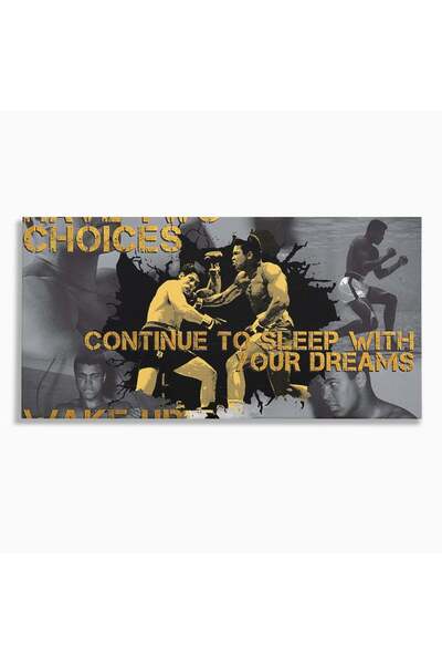 Luxcanva Tablou Canvas Muhammad Ali 140x70 cm pe Sasiu Lemn Decorativ Boxer P...