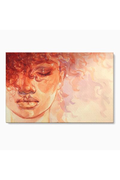 Luxcanva Tablou Canvas Woman Face 100x70 cm pe Sasiu Lemn Living Frumusete Ba...
