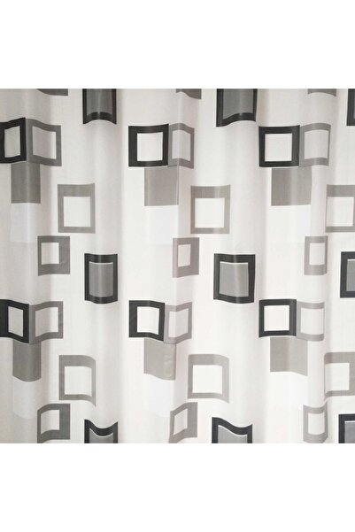 odjas Perdea de duș, model geometric, alb / gri / negru, 180 x 200 cm