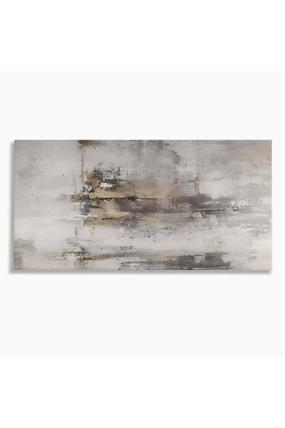 Luxcanva Tablou Canvas Abstract Gray 100x50 cm pe Sasiu Lemn Living Gri Decor...