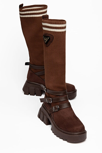Moda Hanım Niola Suede Brown Women's Casual Boots