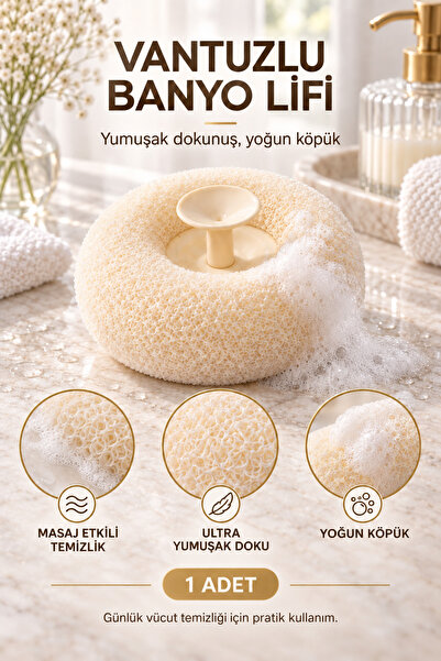 Anadolu Saray Vantuzlu Banyo Lifi Yumuşak Sünger Masaj Etkili Yoğun Köpüren V...