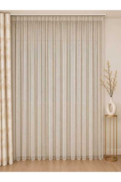 Lena Maison Bamboo Ttm Tulle Curtain Suitable for Every Room - Linen Textured...