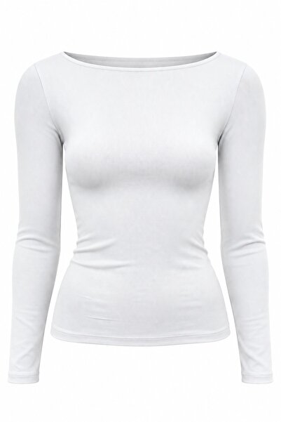 EVOA Women's basic boat neck blouse