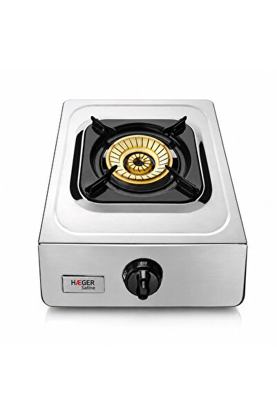 HAEGER Portable stove with 1 burner, SAFINE, 110mm bronze burner, automatic i...