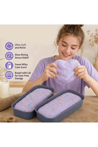 BlueFire 2026 Trending Super Soft Slow-Rising Cake Squishy Toy – Realistic Moist Milk & Taro PU Foam Stress Reliever, Scented Decompression Fidget Gift for Office Workers, Students & Anxiety Relief, C