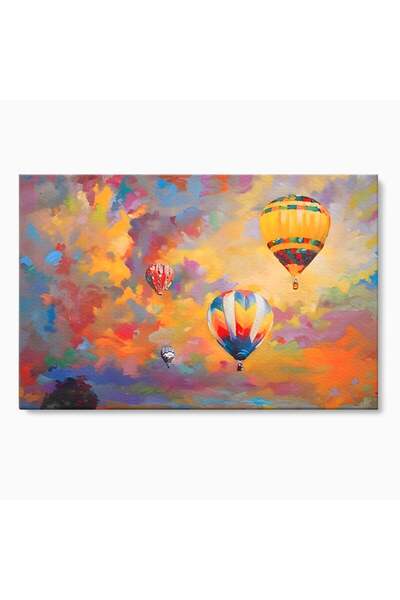 Luxcanva Tablou Canvas Baloane Cu Aer Cald 70x50 cm pe Sasiu Lemn Living Plim...