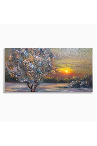 Luxcanva Tablou Canvas Copacul Magic 100x50 cm pe Sasiu Lemn Copac Living Apus