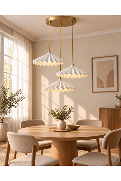 ZAVANSA Konik Çizgili Sarkıt Üçlü Avize – Modern Tekli Salon, Mutfak ve Yemek...