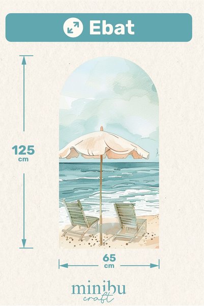 Minibu Craft Sea Landscape Beach Bohemian Arch Boho Arch Modern Wall Sticker Mnb-94