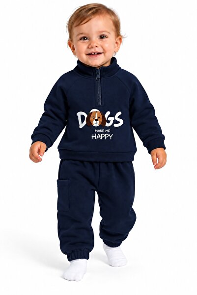 Chicsy Baby Sweet Dog Embroidered Baby Boy 2-Piece Tracksuit Set Premium 3 Ya...