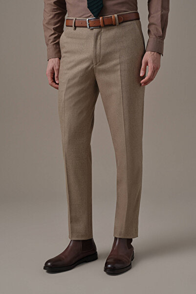 Hemington Kaşmir Yün Karışım Camel Flanel Pantolon
