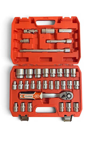 Servet HIRDAVAT DENGETOIS 32 Parça 1/2” Lokma Anahtar Takımı – Cırcır ve Buji...