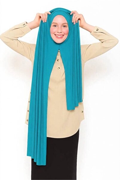 ALDAIYR Ready-To-Wear Practical Combed Cotton Shawl Hijab with Stitching at t...