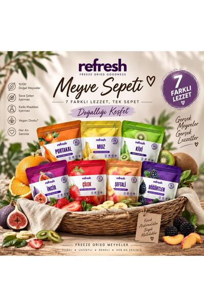 Refresh Chips Dondurularak Kurutulmuş Karışık Meyve 7'li Paket
