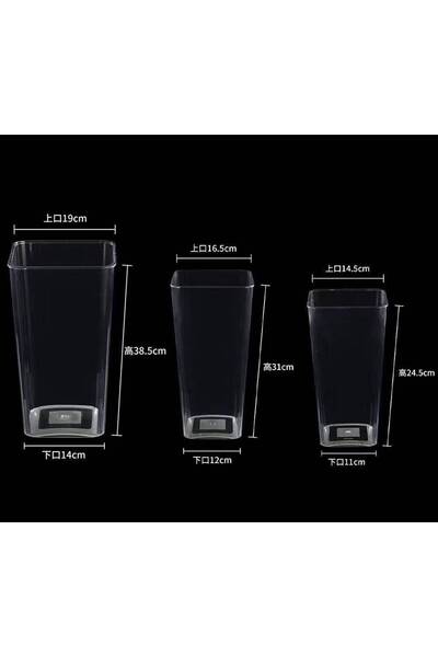 OEM Τραπεζοειδές Βάζο από Πλεξιγκλάς 16.5x31υx12εκ.
