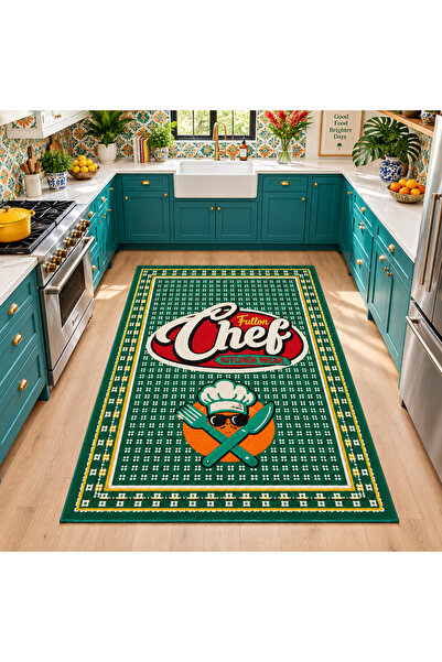Rugs Modern Halı AURA Şefin Mutfağı Desenli Dokuma Taban Dekoratif Halı aurap...