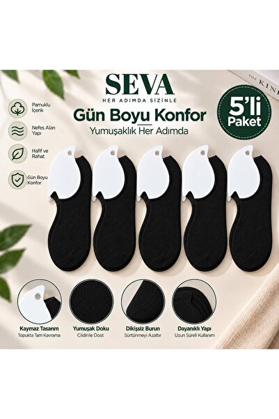 Siyah- Lacivert 5'li Soket Çorap – Pamuklu Günlük Çorap
