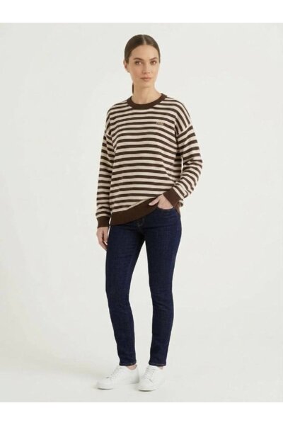 İKLİM LİFE Striped Crew Neck Tunic