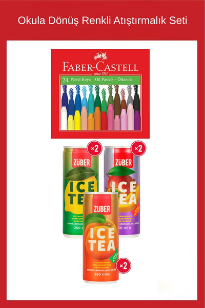 Züber Ice Tea Soğuk Çay 250 ml 6'lı Karma ve Faber-Castell Pastel Boya 24 Ren...