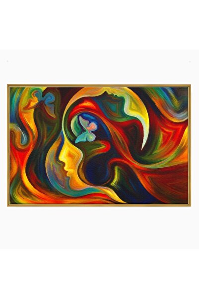 Luxcanva Tablou Canvas Butterfly Dream 60x40 cm cu Rama Auriu Abstract Flutur...