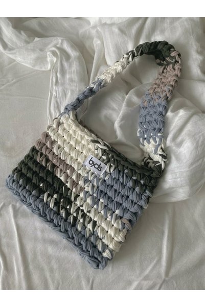 Beril Yamaç Design Studio Naturals Design Knitted Bag - Minimalist Soft Textured Daily Shoulder Bag