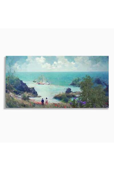 Luxcanva Tablou Canvas Blue Sky 100x50 cm pe Sasiu Lemn Living Vara Cer