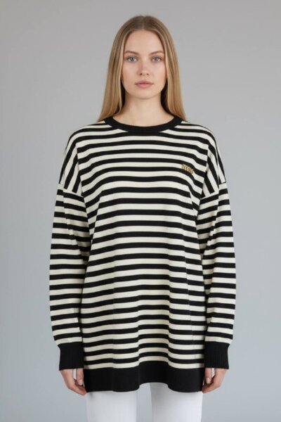İKLİM LİFE Striped Crew Neck Tunic