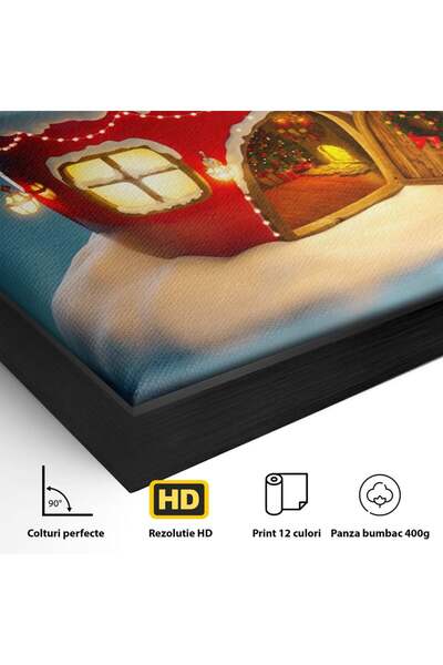 Luxcanva Tablou Canvas Christmas Mug 50x50 cm cu Rama Negru Decorativ Dormito...