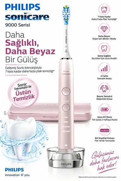 Philips Sonicare Diamond Elektrikli Diş Fırçası Pembe – Sonic Teknoloji, 4 Te...