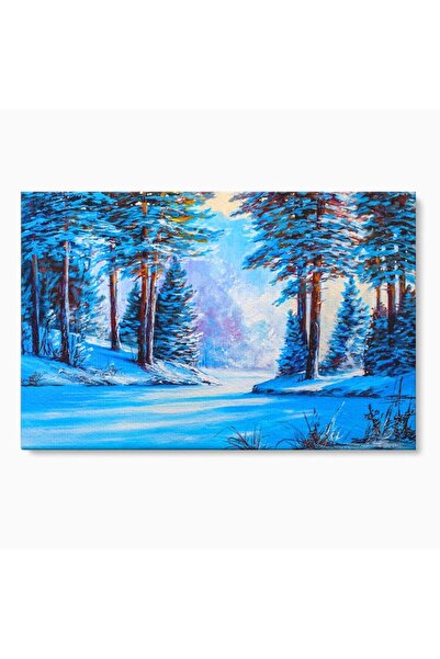 Luxcanva Tablou Canvas Peisaj De Iarna 60x40 cm pe Sasiu Lemn Decorativ Livin...