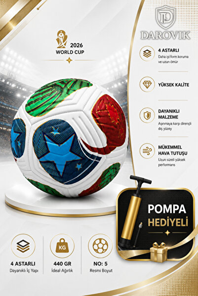 Darovik Futbol Topu 2026 Dünya Kupası Trionix Sert Zemin Halı Saha Antrenman ...