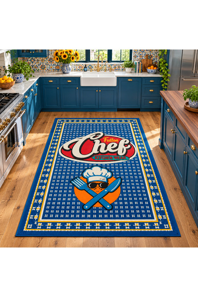 Rugs Modern Halı AURA Şefin Mutfağı Desenli Dokuma Taban Dekoratif Halı aurap...