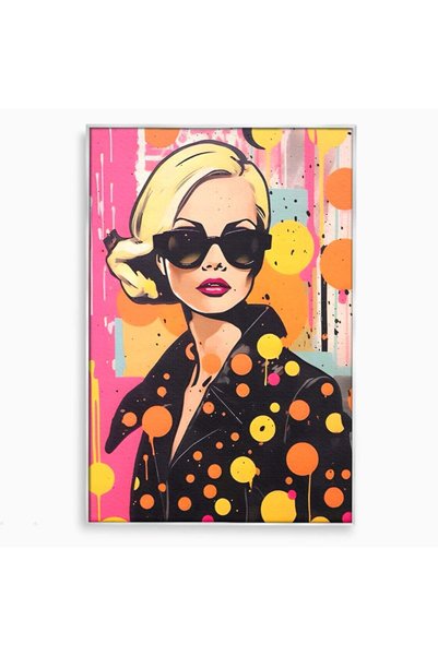 Luxcanva Tablou Canvas Fashion Glasses 40x60 cm cu Rama Argintiu Room Femeie ...