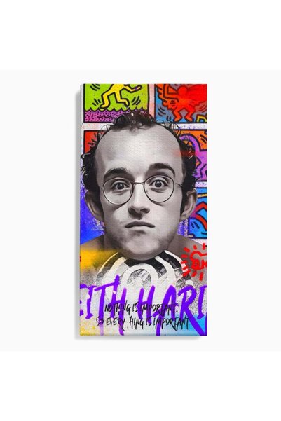 Luxcanva Tablou Canvas Keith Haring 60x120 cm pe Sasiu Lemn Room Arta Stradal...